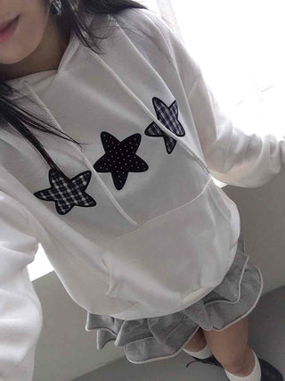 Natural Kitsch Star Patch Hoodie