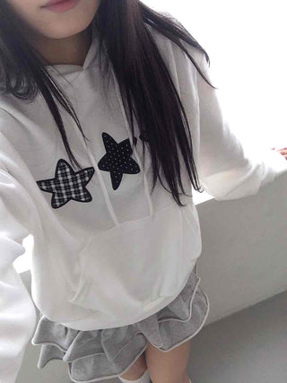 Natural Kitsch Star Patch Hoodie