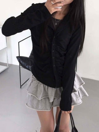 Boho Chic Shirred Layered Cardigan