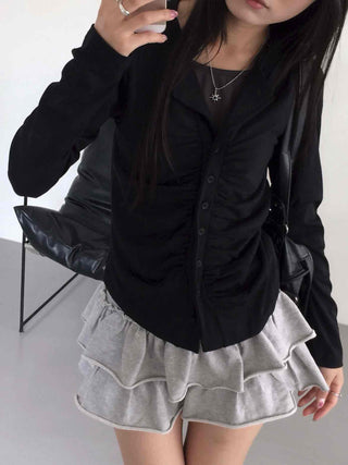 Boho Chic Shirred Layered Cardigan