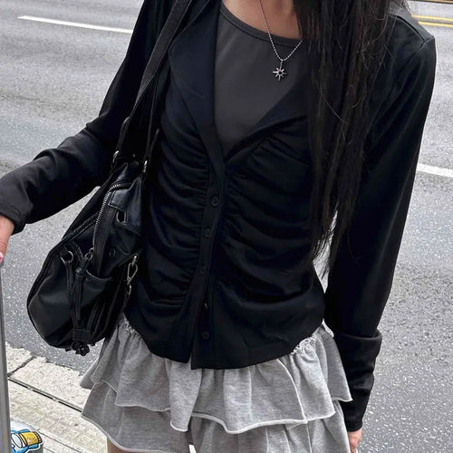 Boho Chic Shirred Layered Cardigan