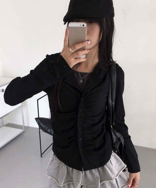 Boho Chic Shirred Layered Cardigan