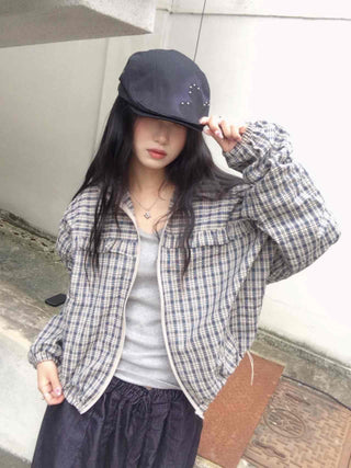 Newtro Vintage Check Frill Windbreaker