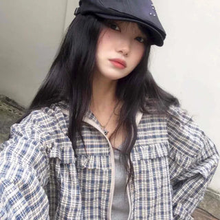 Newtro Vintage Check Frill Windbreaker