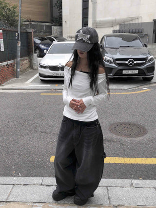 Soft Drape U-Neck Long Sleeve T-Shirt