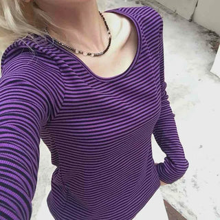 Retro Striped Long Sleeve T-shirt