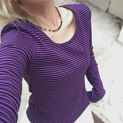 Retro Striped Long Sleeve T-shirt