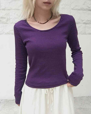 Retro Striped Long Sleeve T-shirt