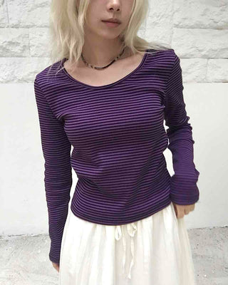 Retro Striped Long Sleeve T-shirt