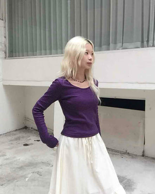 Retro Striped Long Sleeve T-shirt