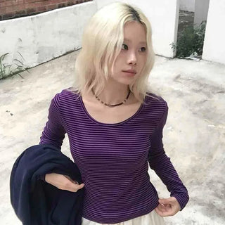Retro Striped Long Sleeve T-shirt