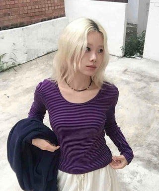 Retro Striped Long Sleeve T-shirt