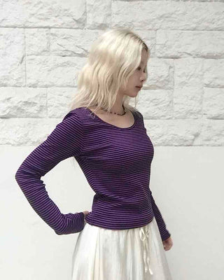 Retro Striped Long Sleeve T-shirt
