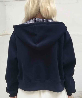 New Basic Check Zip-up Hoodie