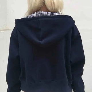 New Basic Check Zip-up Hoodie