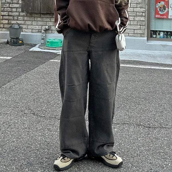 Lily Carpenter Banding Pants Cotton Denim Daily Look Unique Vintage