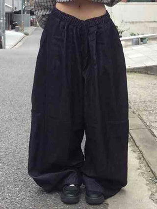 Striped corduroy big mega wide fit long pants