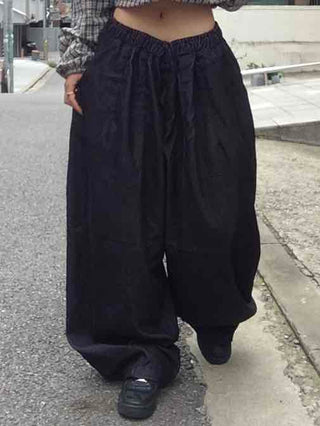 Striped corduroy big mega wide fit long pants