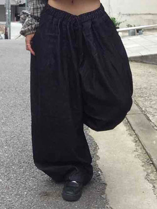 Striped corduroy big mega wide fit long pants