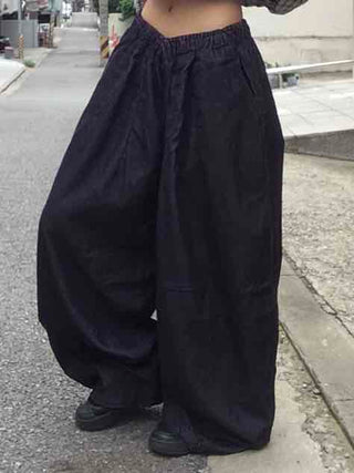 Striped corduroy big mega wide fit long pants