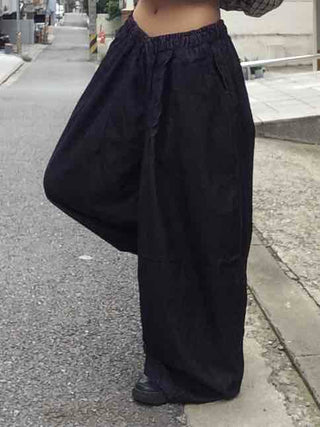 Striped corduroy big mega wide fit long pants