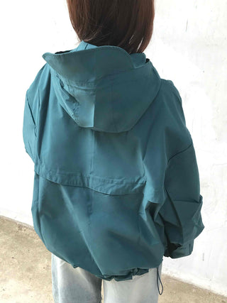 New Basic Plain Oversized Windbreaker