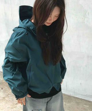New Basic Plain Oversized Windbreaker