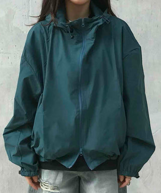 New Basic Plain Oversized Windbreaker