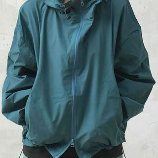 New Basic Plain Oversized Windbreaker
