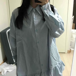 Simple Trendy Oversized Flare Shirt