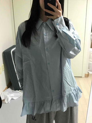 Simple Trendy Oversized Flare Shirt