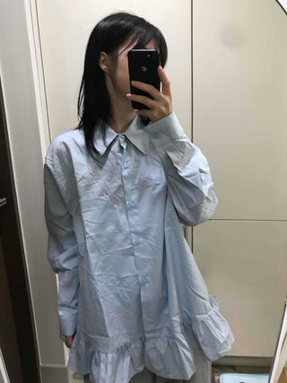 Simple Trendy Oversized Flare Shirt