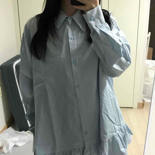Simple Trendy Oversized Flare Shirt