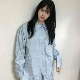 Simple Trendy Oversized Flare Shirt