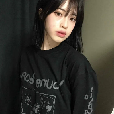 Vintage Lettering Long Sleeve T-shirt