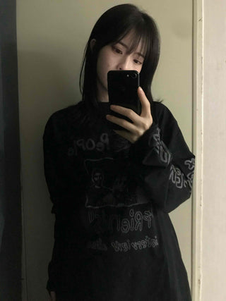 Vintage Lettering Long Sleeve T-shirt