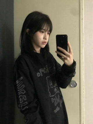 Vintage Lettering Long Sleeve T-shirt