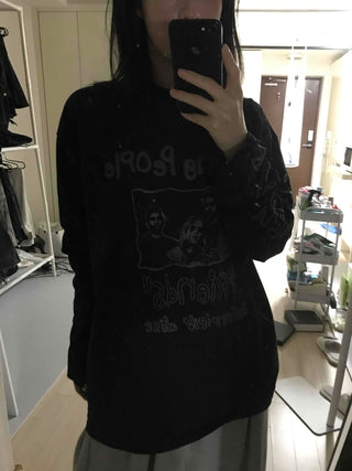 Vintage Lettering Long Sleeve T-shirt