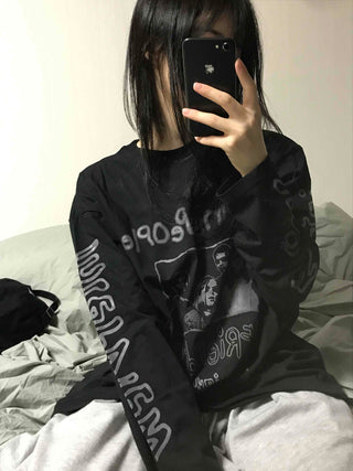Vintage Lettering Long Sleeve T-shirt