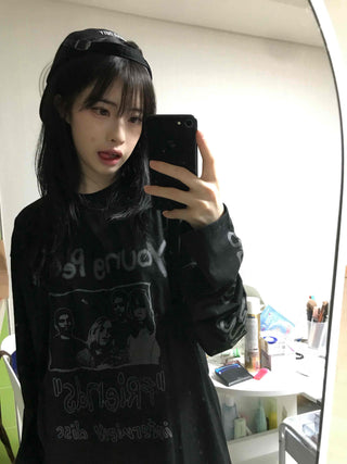 Vintage Lettering Long Sleeve T-shirt