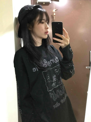 Vintage Lettering Long Sleeve T-shirt