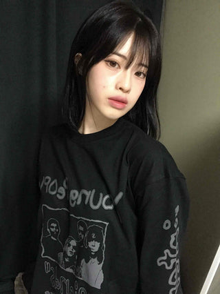 Vintage Lettering Long Sleeve T-shirt