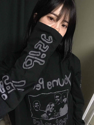Vintage Lettering Long Sleeve T-shirt