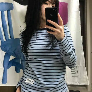 Casual Striped Long-Sleeve T-Shirt