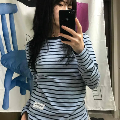Casual Striped Long-Sleeve T-Shirt
