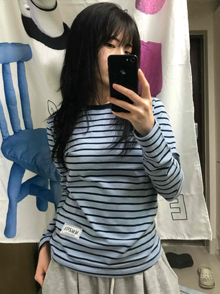 Casual Striped Long-Sleeve T-Shirt
