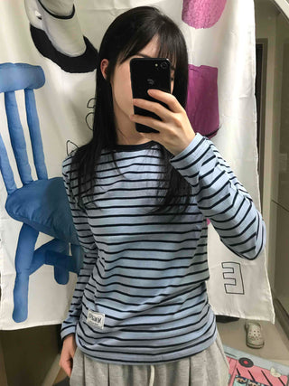 Casual Striped Long-Sleeve T-Shirt