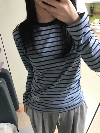Casual Striped Long-Sleeve T-Shirt