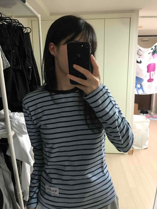 Casual Striped Long-Sleeve T-Shirt