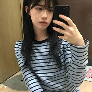 Casual Striped Long-Sleeve T-Shirt